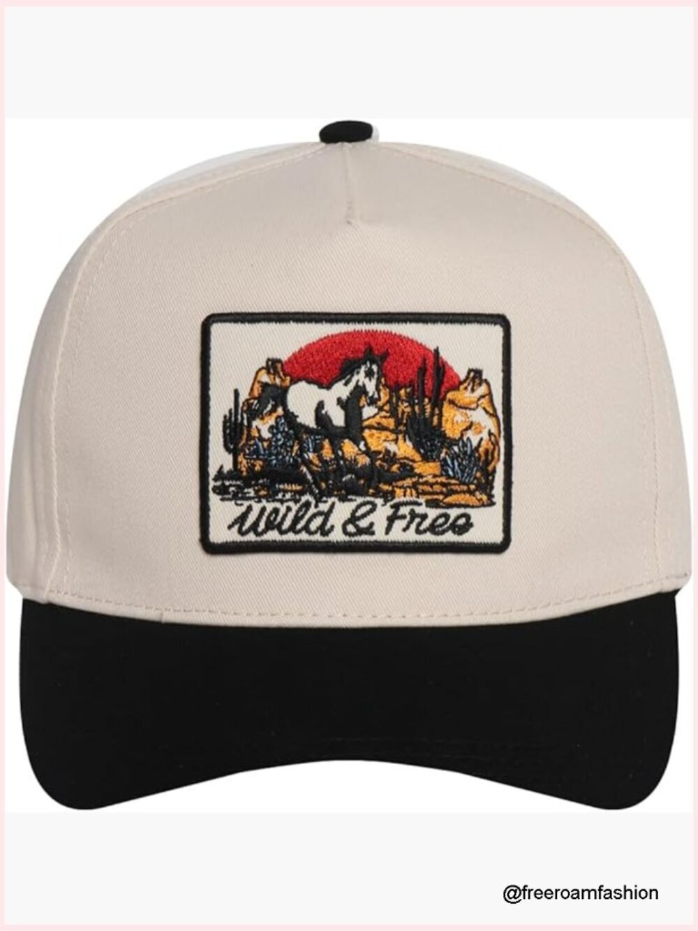 Western Cowboy Embroidered 5 Panel Two Tone Trucker Hat Snapback Cap